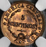 1929 NGC MS 63 Costa Rica 5 Centimos Mint State Bronze Coin (21030704C)