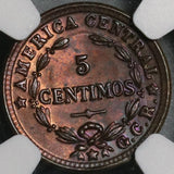 1929 NGC MS 64 Costa Rica 5 Centimos Mint State Bronze Coin (21030302D)