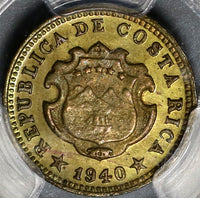 1940 PCGS MS 65 Costa Rica 5 Centimos Mint State Coin (20092602C)