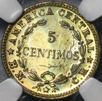 1942 NGC MS 63 Costa Rica 5 Centimos Mint State Brass Coin (21030706C)
