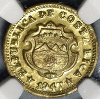 1947 NGC MS 66 Costa Rica 5 Centimos Mint State Brass Coin POP 2/0 (20120602C)