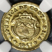1947 NGC MS 66 Costa Rica 5 Centimos Mint State Brass Coin POP 2/0 (20120602C)
