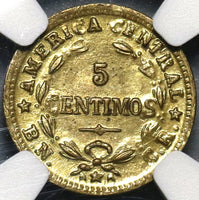 1947 NGC MS 66 Costa Rica 5 Centimos Mint State Brass Coin POP 2/0 (20120602C)