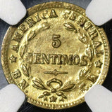 1947 NGC MS 66 Costa Rica 5 Centimos Mint State Brass Coin POP 2/0 (20120602C)