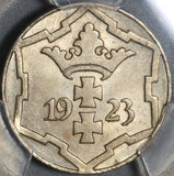 1923 PCGS AU 58  Danzig 10 Pfennig Coin (20041202C)