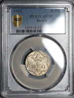 1923 PCGS AU 58  Danzig 10 Pfennig Coin (20041202C)