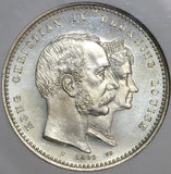1892 NGC MS 65 Denmark 2 Kroner Wedding Gem Mint State Coin (22031602C)