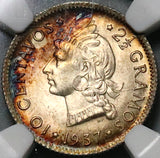 1937 NGC MS 64 Dominican Republic 10 Centavos Silver Gem Coin (23031602C)