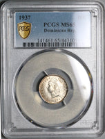 1937 PCGS MS 65 Dominican Republic Silver 10 Centavos Gem Coin (22051101D)