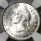1959 NGC MS 64 Dominican Republic Silver 10 Centavos Scarce Coin (21031801C)
