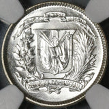1959 NGC MS 65 Dominican Republic Silver 10 Centavos Scarce Coin (21021402C)