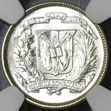 1959 NGC MS 65 Dominican Republic Silver 10 Centavos Scarce Coin (21021402C)