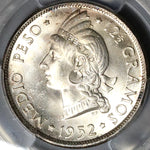 1952 PCGS MS 65+ Dominican Republic 1/2 Medio Peso 50 Centavos GEM Silver Coin (22111801C)