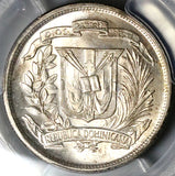 1952 PCGS MS 65+ Dominican Republic 1/2 Medio Peso 50 Centavos GEM Silver Coin (22111801C)