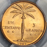 1941 PCGS MS 65 RED Dominican Republic 1 Centavo Choice BU Coin (18070101D)