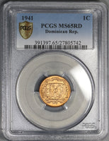 1941 PCGS MS 65 RED Dominican Republic 1 Centavo Choice BU Coin (18070101D)