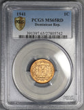 1941 PCGS MS 65 RED Dominican Republic 1 Centavo Choice BU Coin (18070101D)