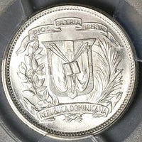 1952 PCGS MS 65 Dominican Republic 25 Centavos Scarce Silver Coin (22051102D)