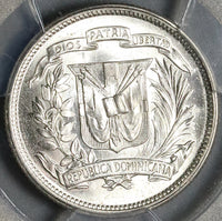 1952 PCGS MS 65 Dominican Republic 25 Centavos Scarce Silver Coin (22051102D)