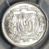 1952 PCGS MS 65 Dominican Republic 25 Centavos Scarce Silver Coin (22051102D)