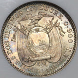 1914 NGC MS 64 Ecuador Silver 2 Decimos Philadelphia (20102404C)