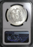 1943 NGC MS 63 Ecuador 5 Sucre Mexico City Mint State Coin (20102501C)