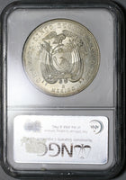 1943 NGC MS 64 Ecuador 5 Sucre Mexico City Mint State Coin (20102502C)