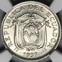 1937 NGC MS 66 Ecuador 10 Centavos GEM BU Coin (20102403C)