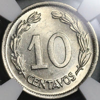 1937 NGC MS 66 Ecuador 10 Centavos GEM BU Coin (20102403C)