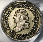 1852 PCGS XF 45 Ecuador 1/4 Real Silver Liberty Quito Un Quarto Coin (22081002C)