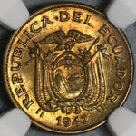 1942 NGC MS 65 Ecuador 5 Cinco Centavos Mint State BU Coin (21011702C)