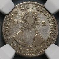1836 GJ NGC VF 25 Ecuador 1 Real Rare Quito Silver Coin POP 1/1 (19030902C)