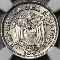 1963 NGC MS 66 Ecuador 50 Centavos Gem BU Mint State Coin (21052404C)