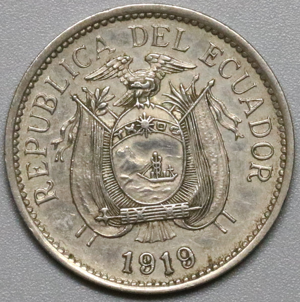 1919 Ecuador 5 Centavos AU Eagle Coin (21060506R)