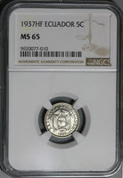 1937 NGC MS 65 Ecuador 5 Centavos GEM BU Coin (21021403C)