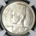1937 NGC MS 64 Egypt 10 Piastres Farouk Silver Mint State Coin (20101201C)