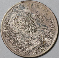 1886-W Egypt 10 Qirsh Ottoman Empire VF 1293/11 Scarce Silver Coin (24012003R)