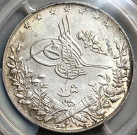 1908 PCGS MS 62 Egypt 10 Qirsh 1293/33H Ottoman Empire Silver Coin (19090502D)