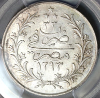 1908 PCGS MS 62 Egypt 10 Qirsh 1293/33H Ottoman Empire Silver Coin (19090502D)