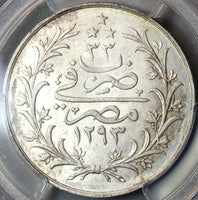 1908 PCGS MS 62 Egypt 10 Qirsh 1293/33H Ottoman Empire Silver Coin (19090502D)