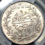 1914 PCGS MS 64 Egypt 10 Qirsh 1327/6 AH Ottoman Empire Silver Coin (19122702C)