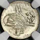 1879 NGC MS  63 Egypt 1 Qirsh 1293/4 Ottoman Abdul Hamid II Silver Coin (21061703C)