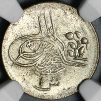1879 NGC MS  63 Egypt 1 Qirsh 1293/4 Ottoman Abdul Hamid II Silver Coin (21061703C)
