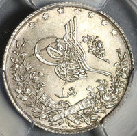 1885 PCGS UNC  Det Egypt Ottoman Empire 1 Qirsh 1293/10W Silver Coin (20011201C)