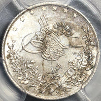 1885 PCGS MS 65 Egypt Ottoman Empire 1 Qirsh 1293/10W Silver Coin (21040401C)