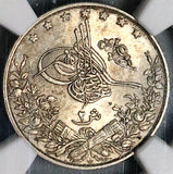 1885 NGC MS 62 Egypt 2 Qirsh Ottoman Empire 1293/10W Silver Coin (23010201C)