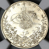 1885 NGC MS 65 Egypt 2 Qirsh Ottoman Empire 1293/10W Silver Coin (21062403C)