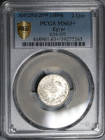 1894 PCGS MS 63+ Egypt Ottoman Empire 2 Qirsh 1293/20W Silver Coin POP 1/0 (20040803C)