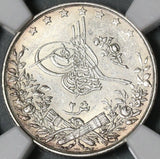 1898 NGC MS 63 Egypt 2 Qirsh Ottoman Emp 1293/24W Silver 500K Coin POP 2/1 (21052002D)