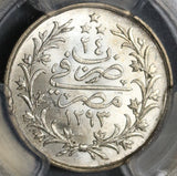 1898 PCGS MS 64 Egypt Ottoman Empire 2 Qirsh 1293/24W Silver Key Date 500K Coin (20011802C)
